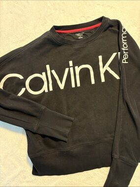 Calvin Klein Black Crewneck Sweatshirt with White Logo